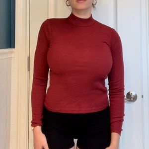 Brandy Melville cranberry mock neck, one size fits all.